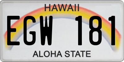 HI license plate EGW181