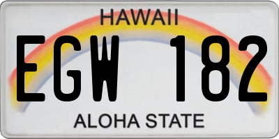 HI license plate EGW182