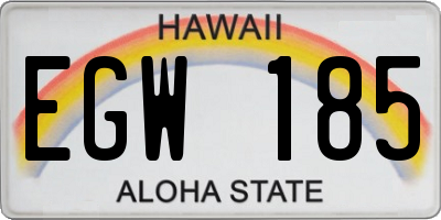 HI license plate EGW185