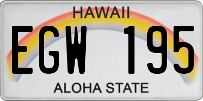 HI license plate EGW195