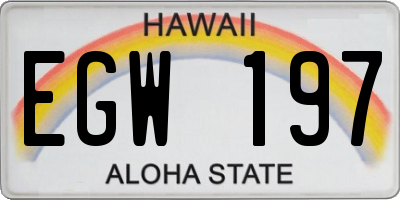 HI license plate EGW197