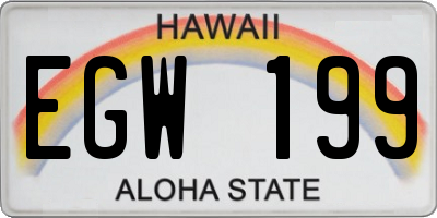 HI license plate EGW199