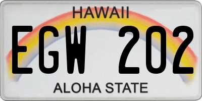 HI license plate EGW202