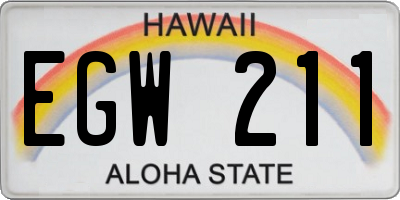 HI license plate EGW211