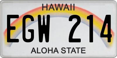 HI license plate EGW214