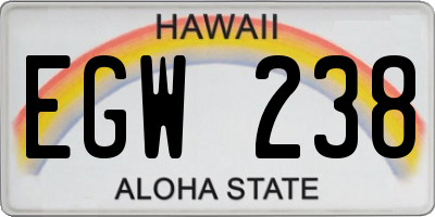 HI license plate EGW238