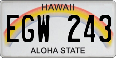 HI license plate EGW243