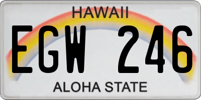 HI license plate EGW246