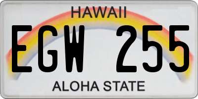 HI license plate EGW255