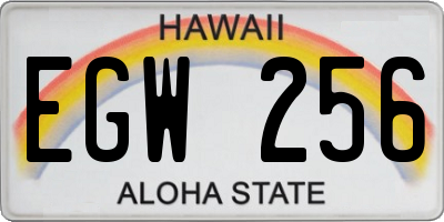 HI license plate EGW256
