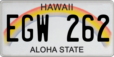 HI license plate EGW262
