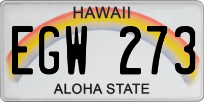 HI license plate EGW273