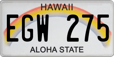 HI license plate EGW275