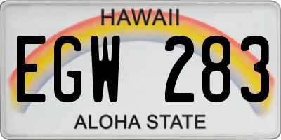 HI license plate EGW283