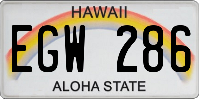 HI license plate EGW286