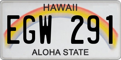 HI license plate EGW291
