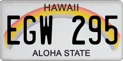 HI license plate EGW295