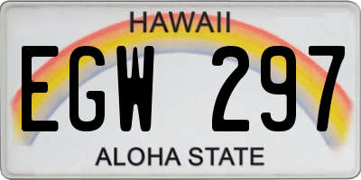 HI license plate EGW297