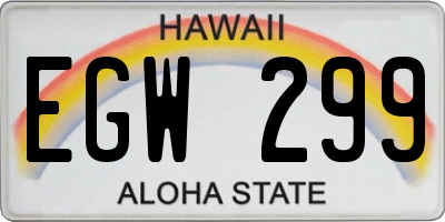 HI license plate EGW299