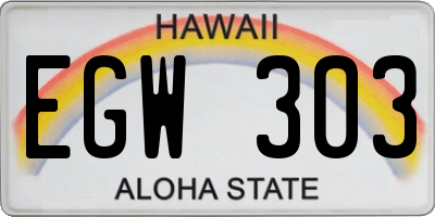HI license plate EGW303