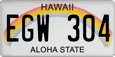 HI license plate EGW304