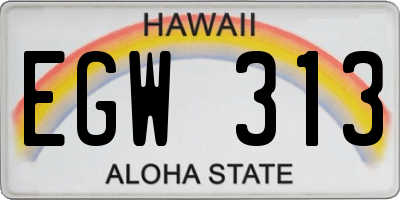 HI license plate EGW313