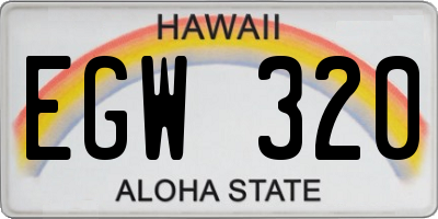 HI license plate EGW320