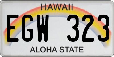 HI license plate EGW323