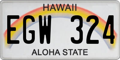 HI license plate EGW324