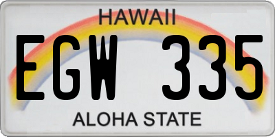 HI license plate EGW335