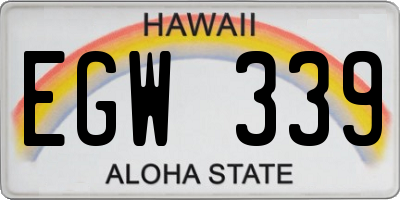 HI license plate EGW339