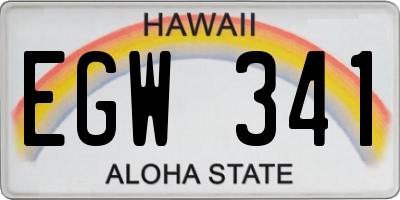 HI license plate EGW341