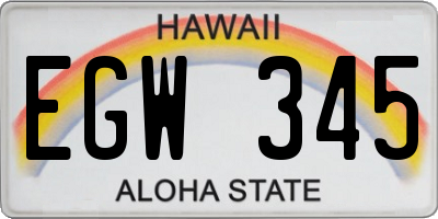 HI license plate EGW345