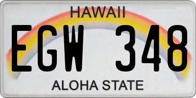 HI license plate EGW348