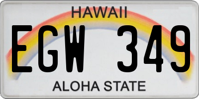 HI license plate EGW349