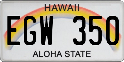 HI license plate EGW350