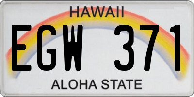 HI license plate EGW371