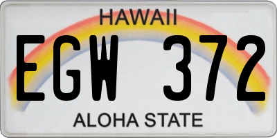 HI license plate EGW372