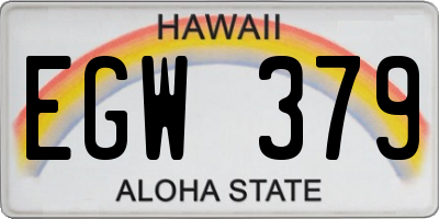 HI license plate EGW379