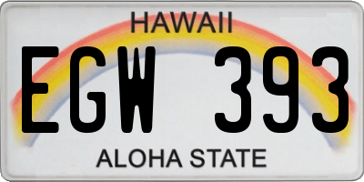 HI license plate EGW393