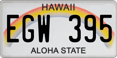 HI license plate EGW395