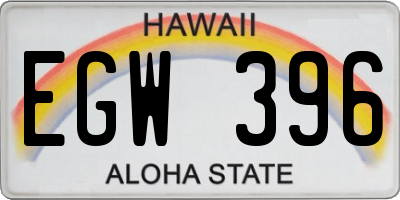 HI license plate EGW396