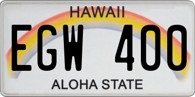 HI license plate EGW400