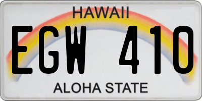 HI license plate EGW410