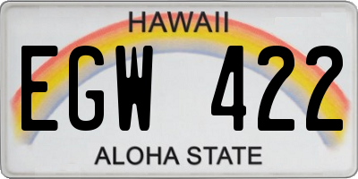 HI license plate EGW422