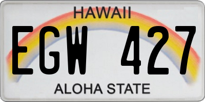 HI license plate EGW427