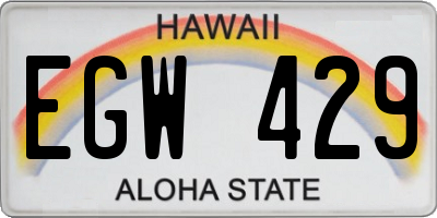 HI license plate EGW429