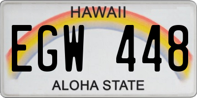 HI license plate EGW448