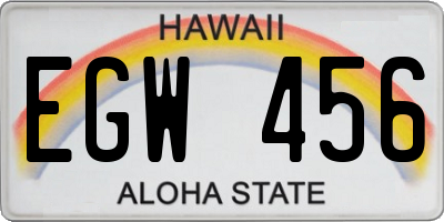 HI license plate EGW456