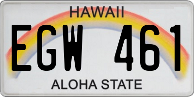 HI license plate EGW461
